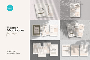 Canva A4 & US Paper Mockups, a Mockup by AndrewPixel