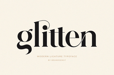 Glitten || Ligature Serif Font, a Serif Font by BrandSemut