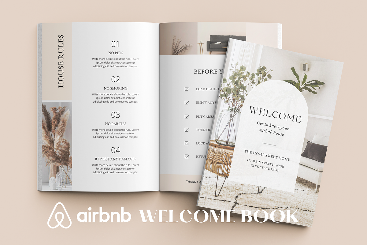 Airbnb Welcome Book Template, a Magazine Template by ShopRShop (Photo 1 of 11)