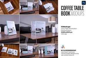 Coffee Table Book Mockup - 12 Views