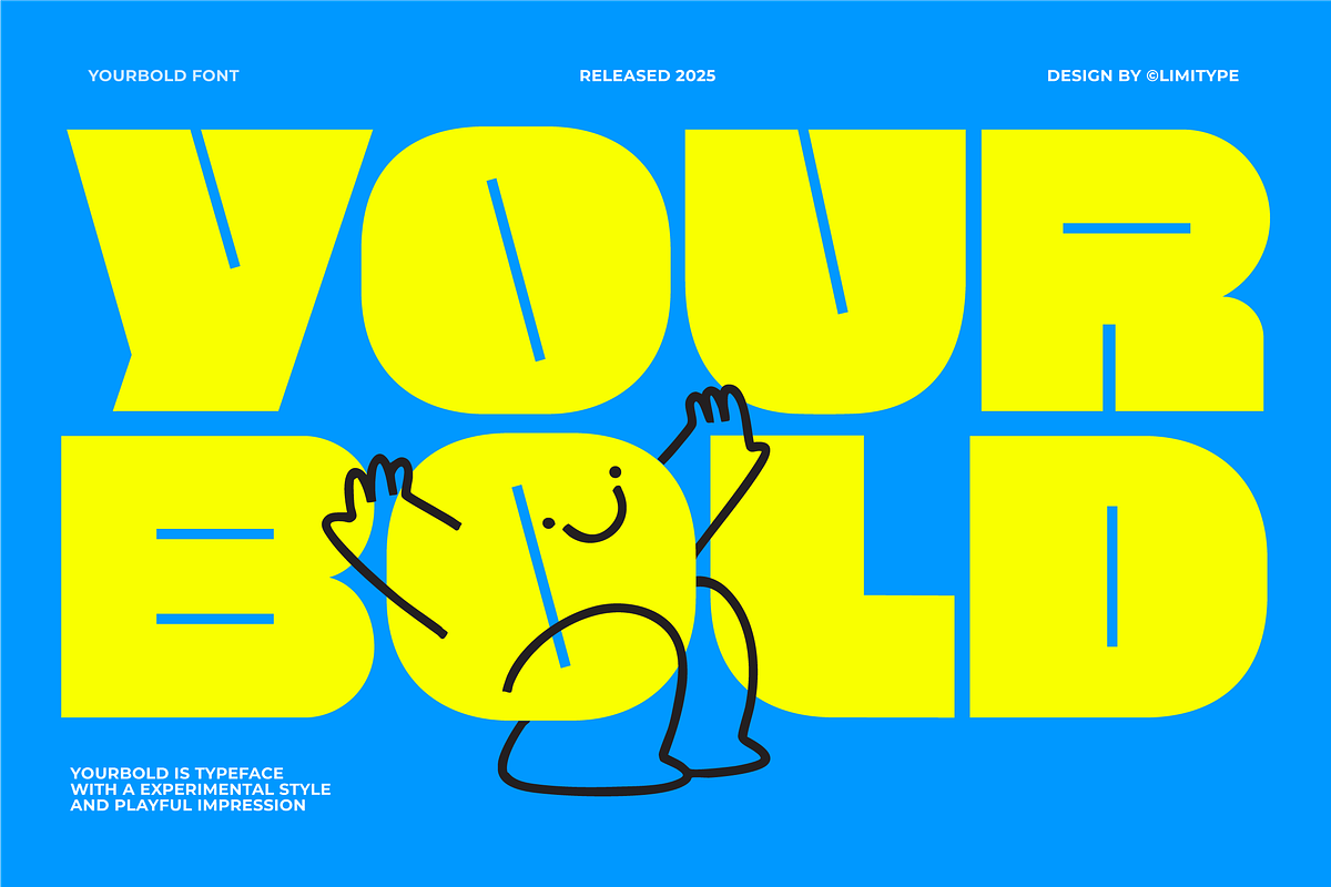 Yourbold - Bold Font, a Font by limitype (Photo 1 of 12)
