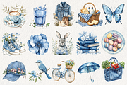 Vintage Denim Spring Clipart, an Illustration by NadiaTheronArt (Thumbnail 2 of 4)