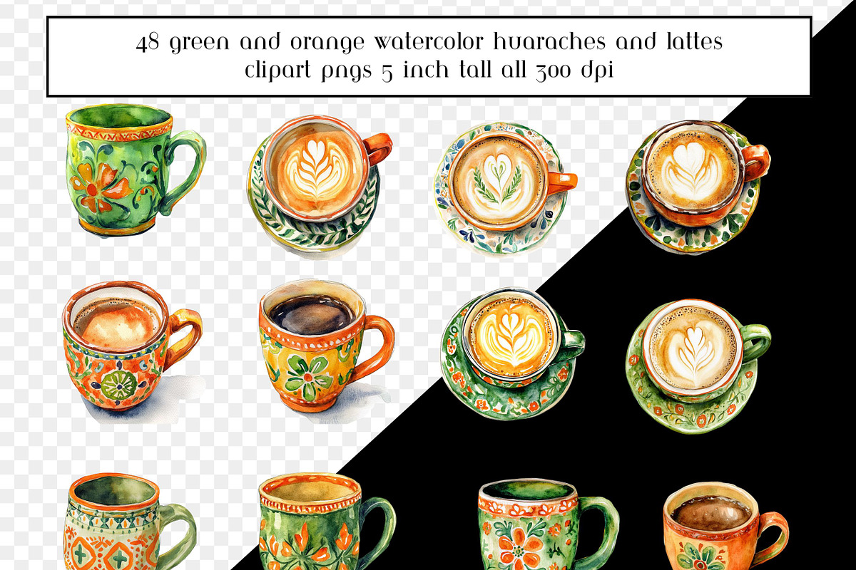 Green & Orange Watercolor Huaraches, a Graphic by AllTheKewtClipart (Photo 2 of 5)