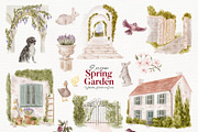 European Spring Garden Watercolor, a Decorative Illustration by Mio Buono (Thumbnail 3 of 13)