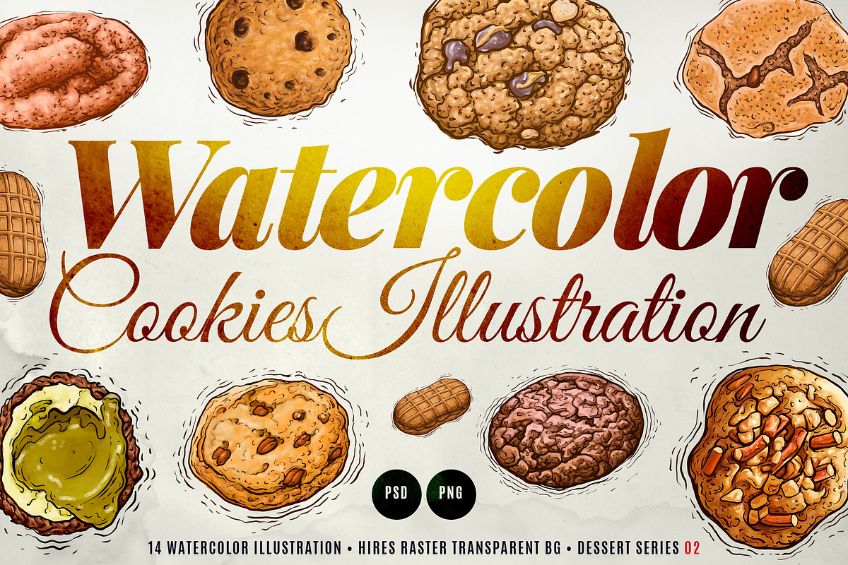 Cookies Watercolor Illustration, an Object Graphic by RMPL.std (Photo 1 of 4)