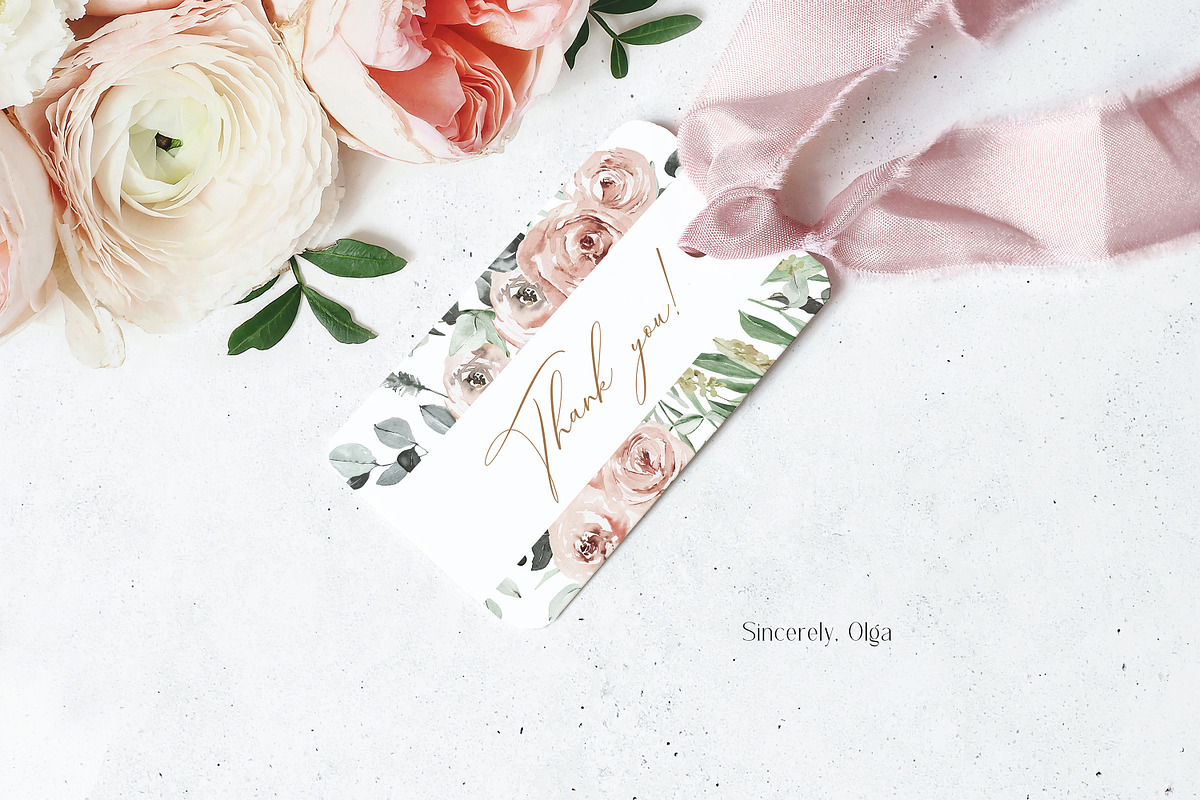 Dusty Roses Boho Watercolor, an Object Illustration by Olga Koelsch (Photo 13 of 13)