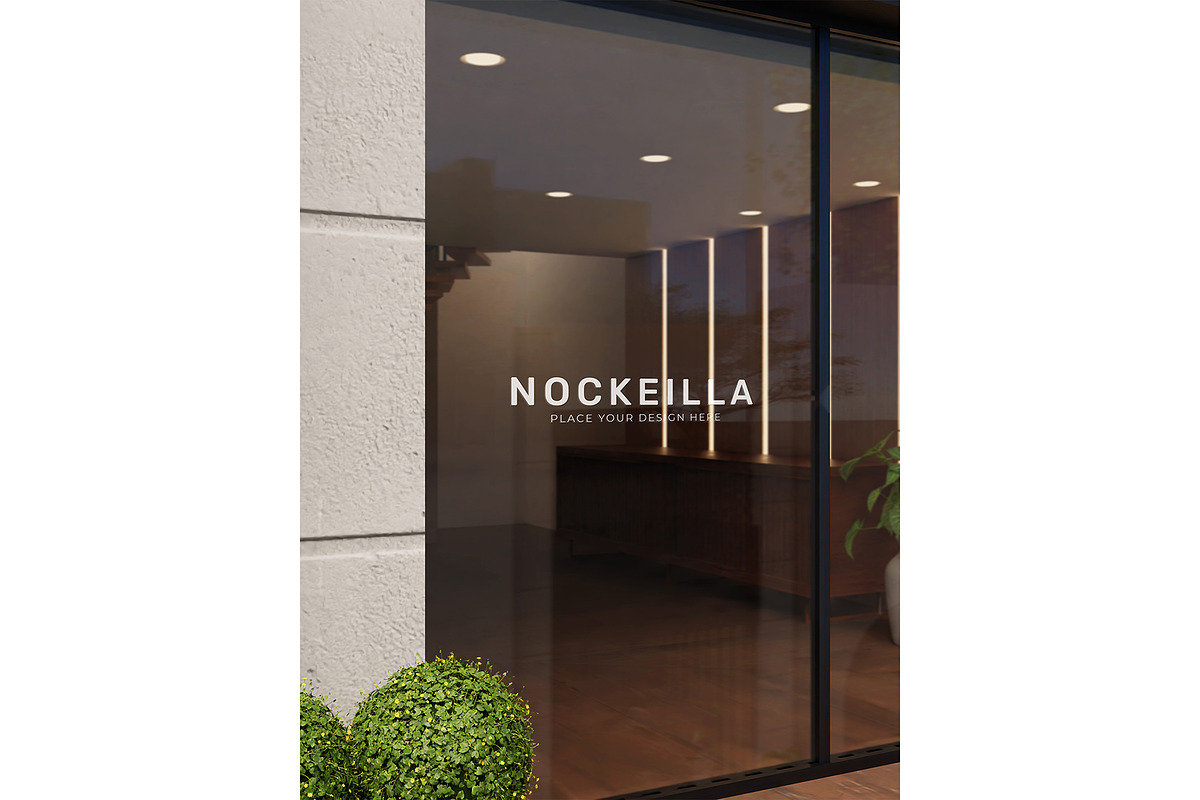 Window glass storefront logo mockup, a Product Mockup by Mockthethics. (Photo 8 of 13)