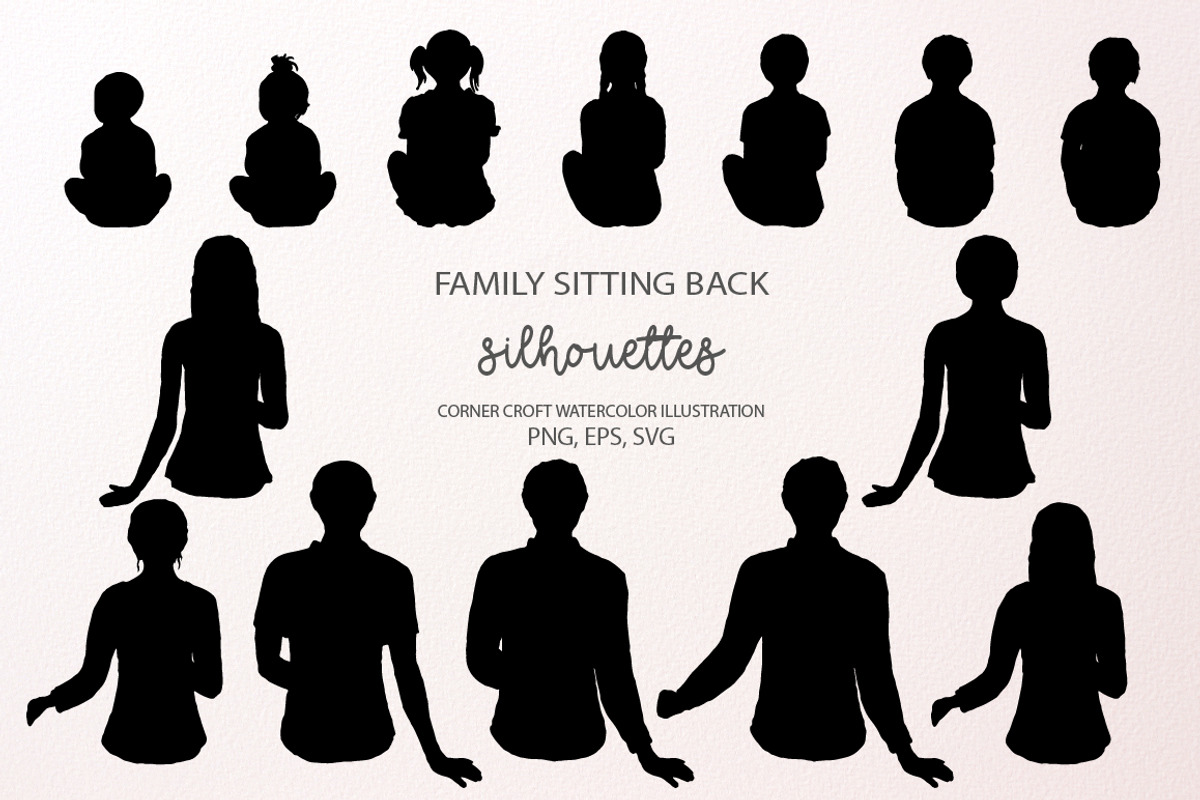Family Sitting Back Silhouettes PNG,, a Person Illustration by Corner Croft (Photo 2 of 5)