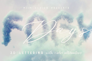 Dreamy Clouds - 3D Lettering