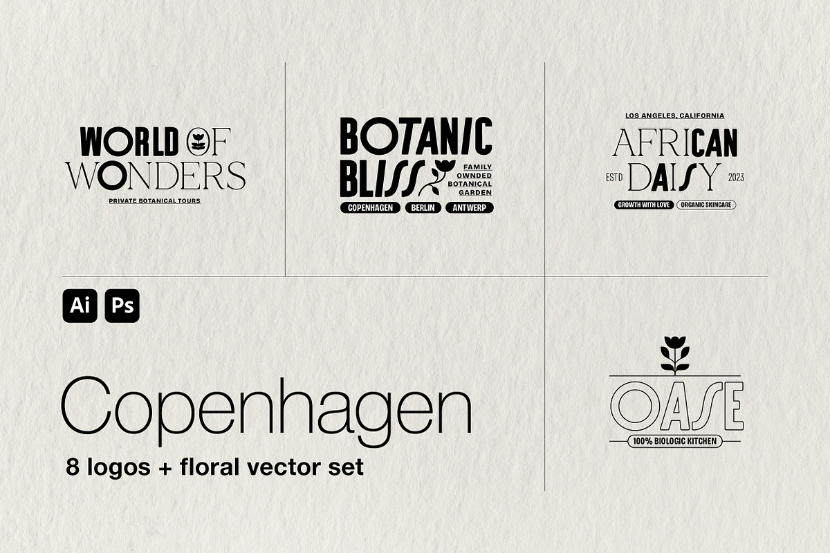 Copenhagen | Floral logo set, a Branding & Logo Template by Designstudio Friday (Photo 1 of 7)
