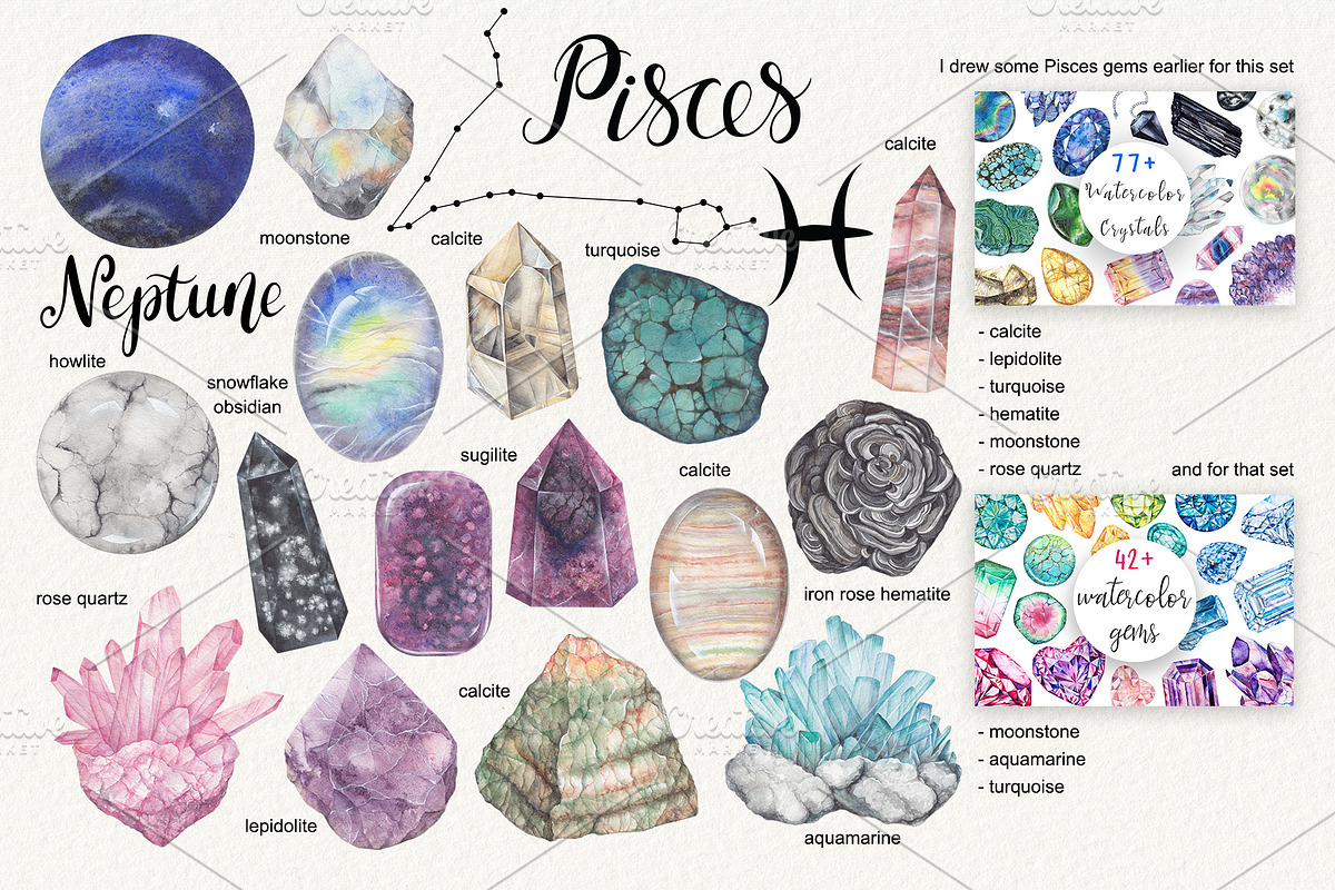 Birthstones Planets Zodiac Crystals, an Illustration by Alena Solonshchikova (Photo 9 of 13)