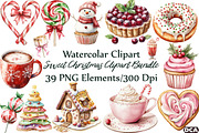 Sweet Christmas Clipart Bundle PNG, an Illustration by DreamCafeArt (Thumbnail 1 of 7)