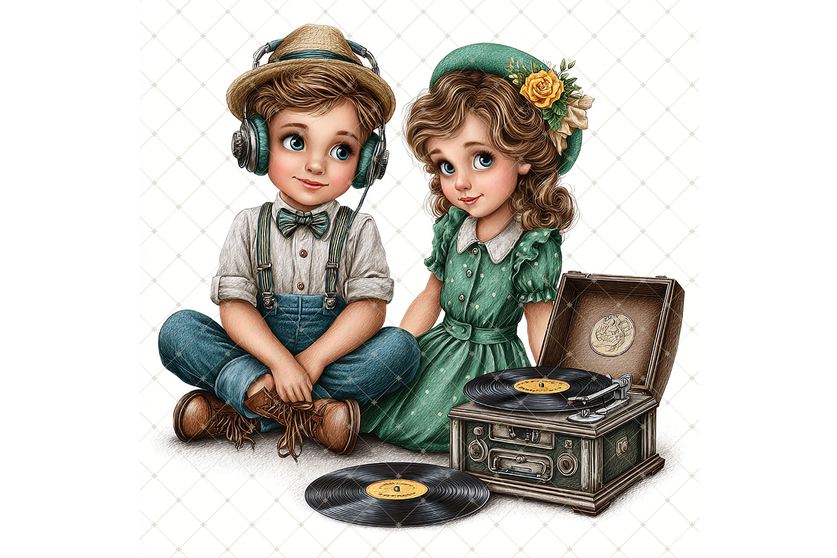 Record Playing Clipart JPG, a Person Illustration by Memories By Lea (Photo 10 of 17)