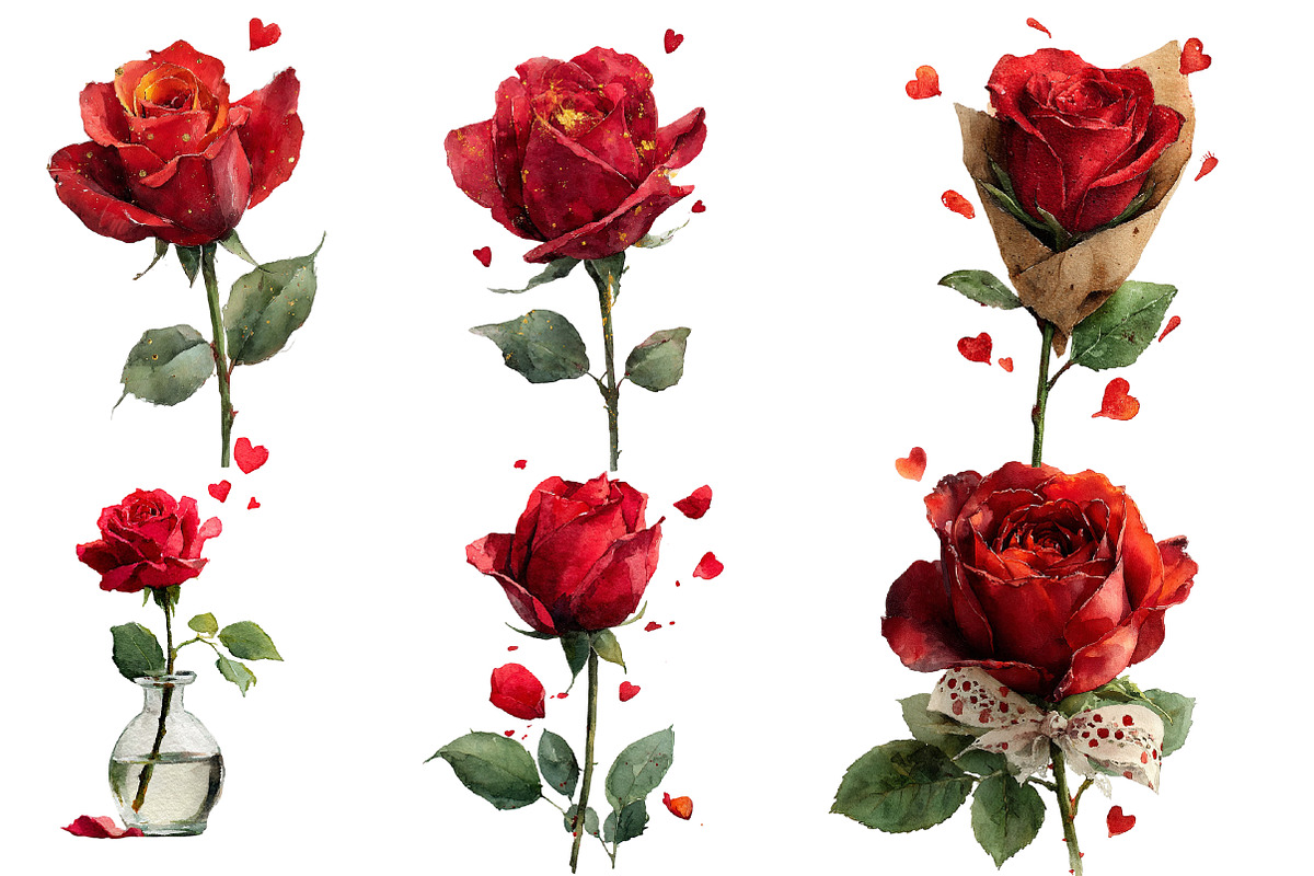 Valentine Rose clipart, an Illustration by Designworld (Photo 2 of 4)