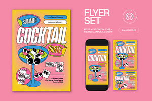 Summer Cocktail Party Flyer, a Flyer Template by graphicook