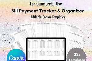 Bill Payment Tracker Canva Bundle