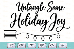 Holiday Light Untangle Joy Lettering