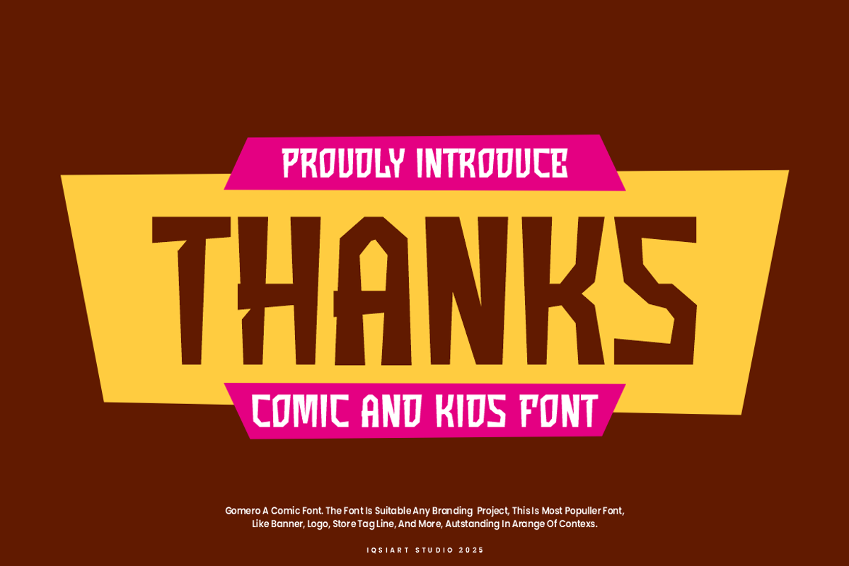 Gomero - Comic Font, a Sans Serif Font by Iqsiart Studio (Photo 7 of 7)