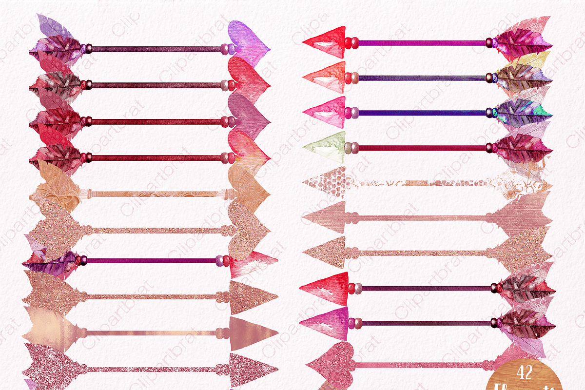 Pink & Rose Gold Arrow Graphics, an Illustration by ClipartBrat Graphics (Photo 3 of 3)