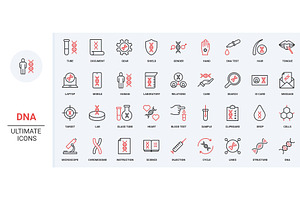 Genetic research human dna gene icon, an Illustration by Lemberg Vector