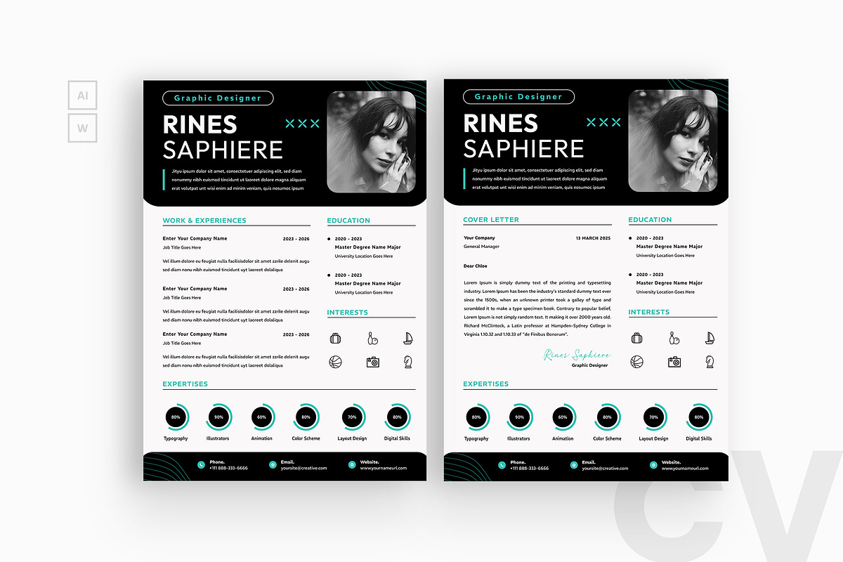 Simple Resume CV, a Resume Template by iDoodle Studio