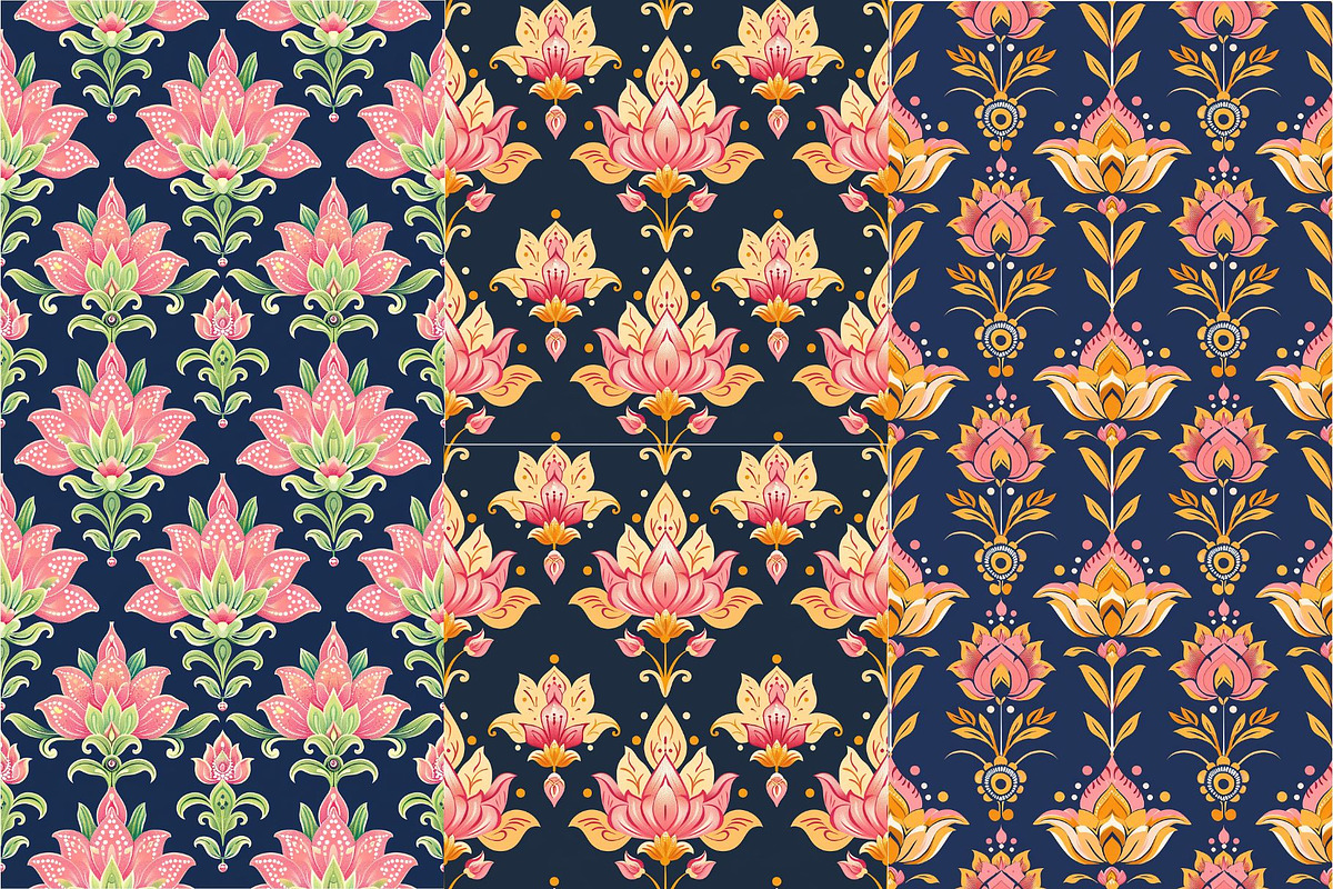 10 Pashmina Petals Seamless Patterns, a Pattern Graphic by Inknfolly (Photo 3 of 6)