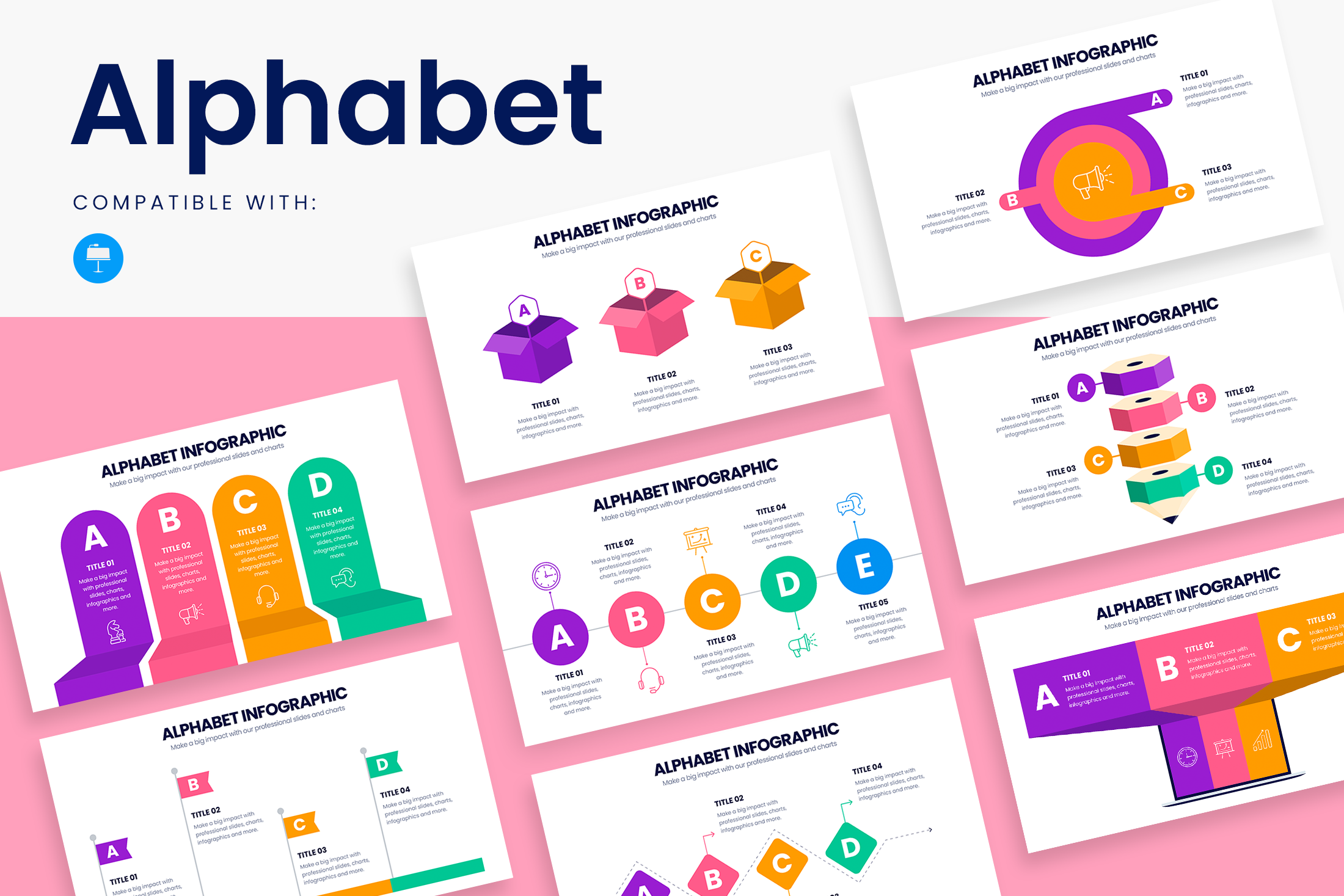 Alphabet Keynote Infographics, a Presentation Template by Slidesmash