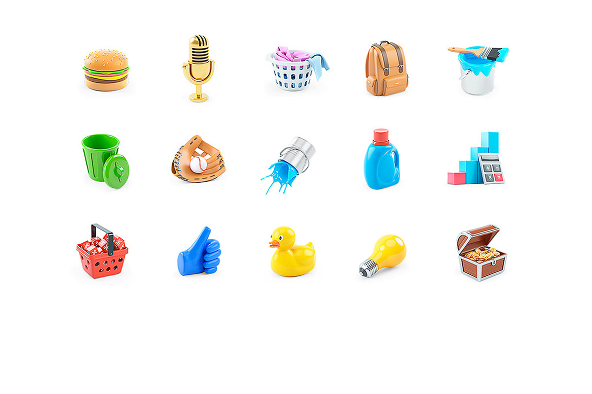 Cartoon Icons – Set of 50 Images, an Object Illustration by 3DMask (Photo 5 of 6)