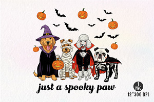 Dog Halloween Just a Spooky Paw Png, an Illustration by Dream Creation