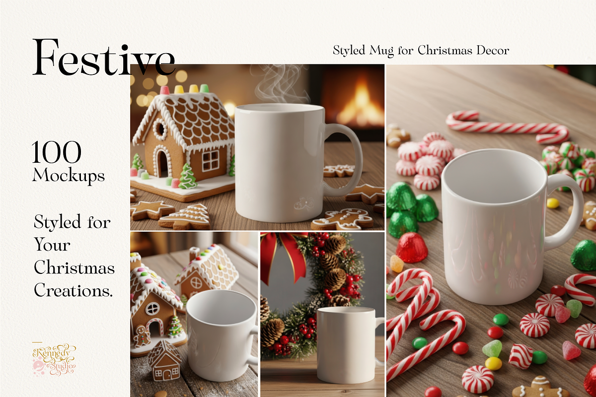 Minimalist Mug Mockup Bundle 100 JPG, a Cups & Container Mockup by KennedyStudio (Photo 1 of 12)