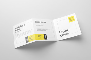 Tri-Fold Square Flyer Mockup