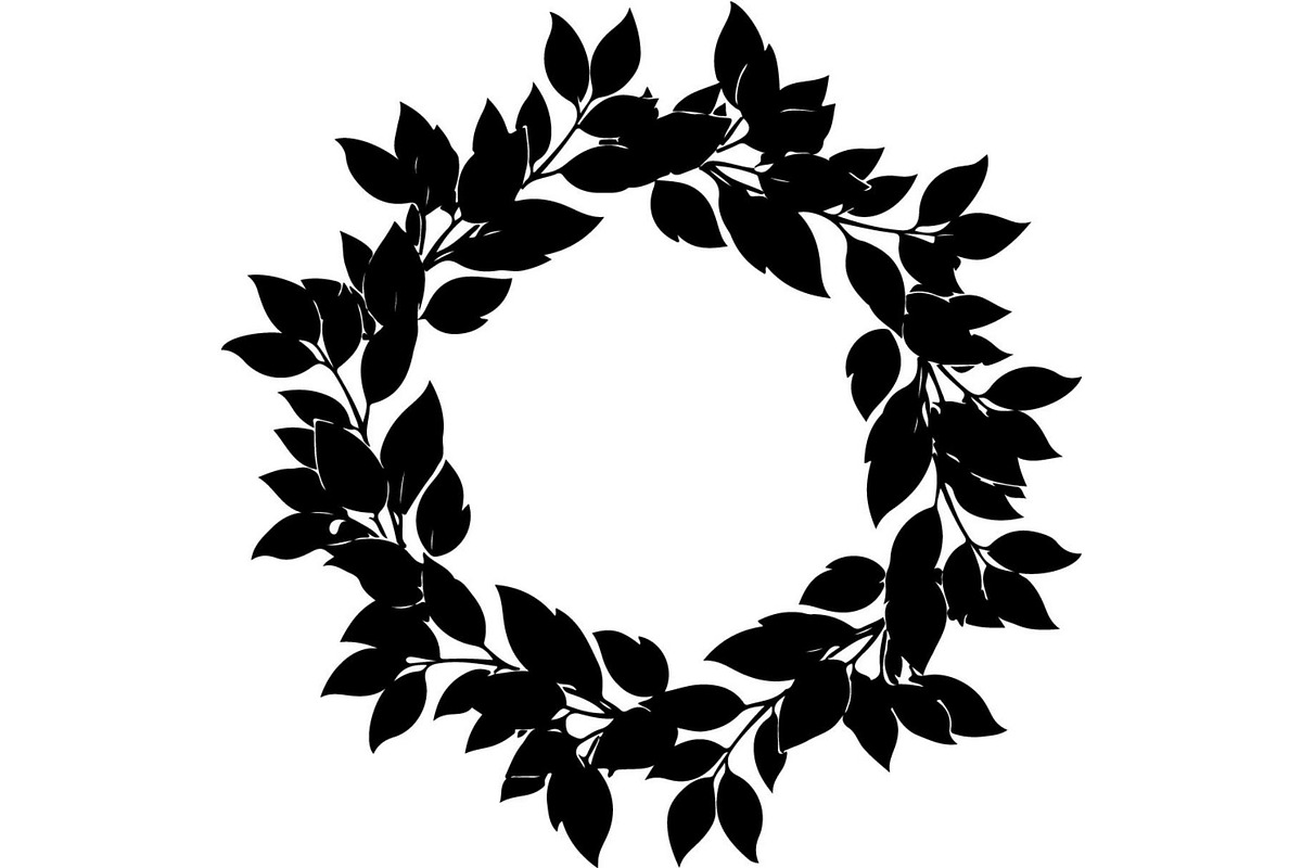 Botanical Laurel Wreath Silhouette, an Object Graphic by Creativeshirt (Photo 16 of 17)