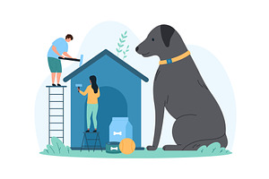 Care & protection pets veterinary, an Animal Illustration by Flashvector