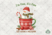 Funny Cute Snowman Png Christmas PNG, an Illustration by Craft Nest (Thumbnail 1 of 6)