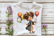 Whimsical Graduation Children Clipar, an Illustration by OK Design (Thumbnail 6 of 6)