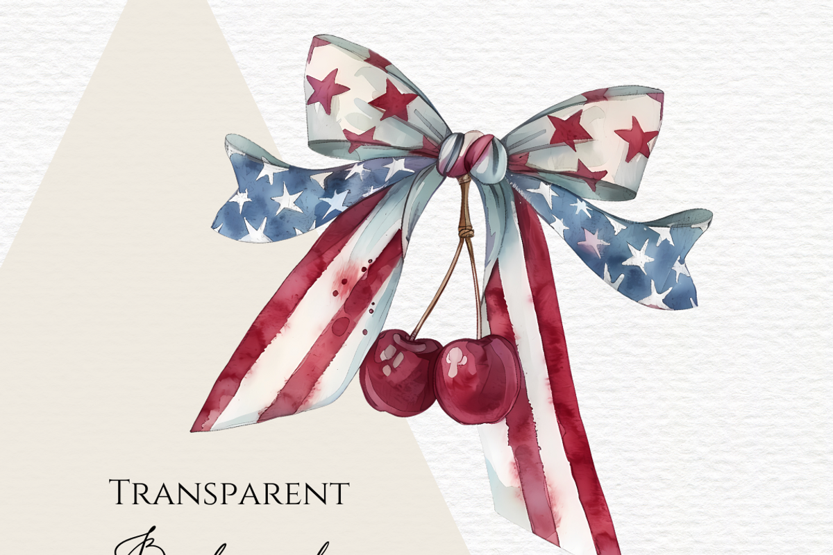 Fourth of July coquette bow clipart, a Seasonal Illustration by Invite to Clipart (Photo 3 of 3)