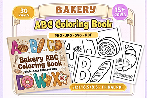 Bakery ABC Coloring Book