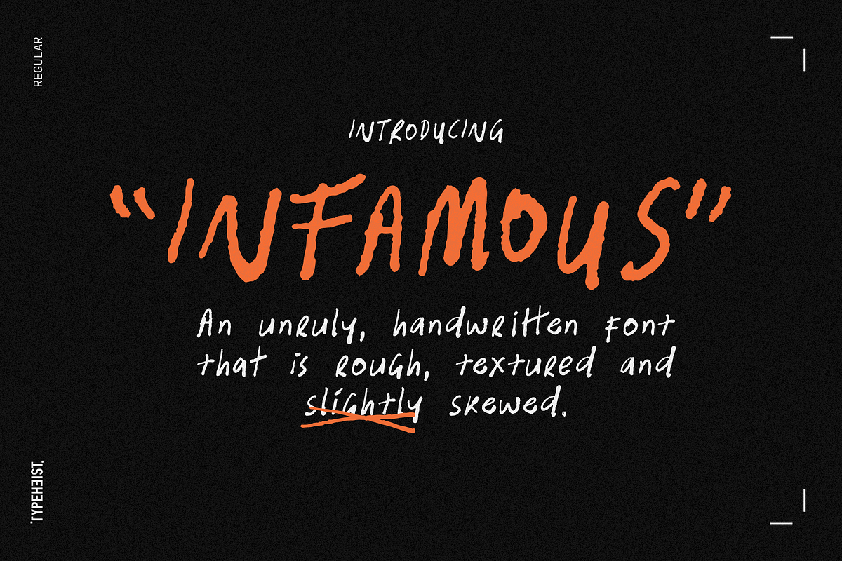 Infamous Messy Handwriting Font, a Handwritten Font by TYPEHEIST (Photo 1 of 12)