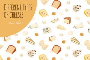 Cheese types seamless pattern, a Pattern Graphic by Good Studio