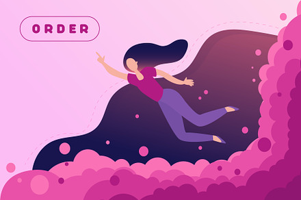 Flying woman, Online Shopping design