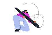 Creative people hold big stylus set, a Person Illustration by Good Studio (Thumbnail 5 of 6)