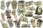 Money vector illustrations, a Branding & Logo Template by DGIM studio (Thumbnail 1 of 5)