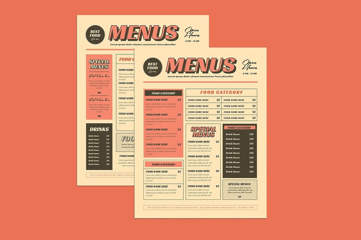 Retro Menus, a Flyer Template by Guuver (Photo 4 of 4)