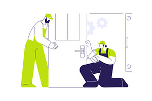 Interior door assembling abstract, an Illustration by Visual Generation