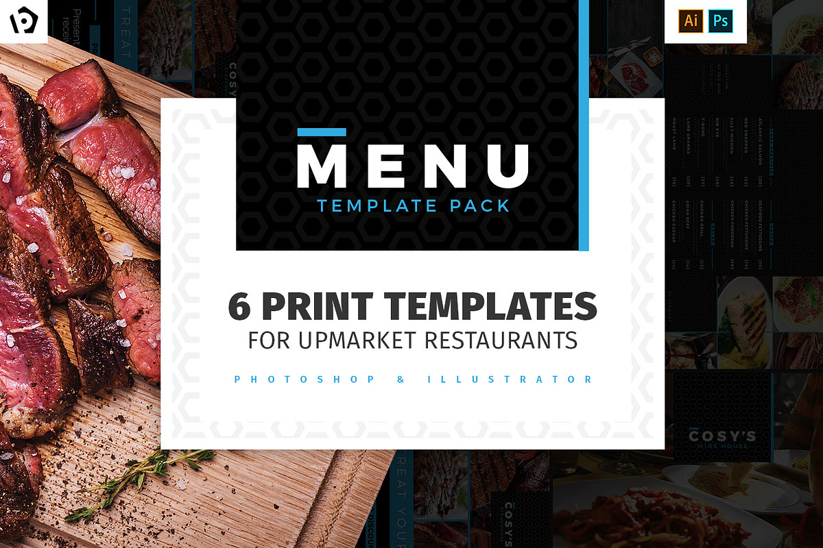 Restaurant Menu Templates Pack, a Brochure Template by BrandPacks (Photo 1 of 14)