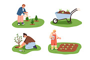 People planting trees in garden set, a Person Illustration by Good Studio (Thumbnail 2 of 4)