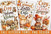 Fall Kitchen Towel Sublimation PNG, a Work Illustration by SinaCreation (Thumbnail 3 of 3)