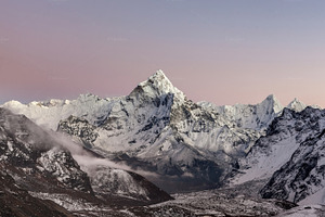 Sunset over mt. Ama Dablam. Nepal.