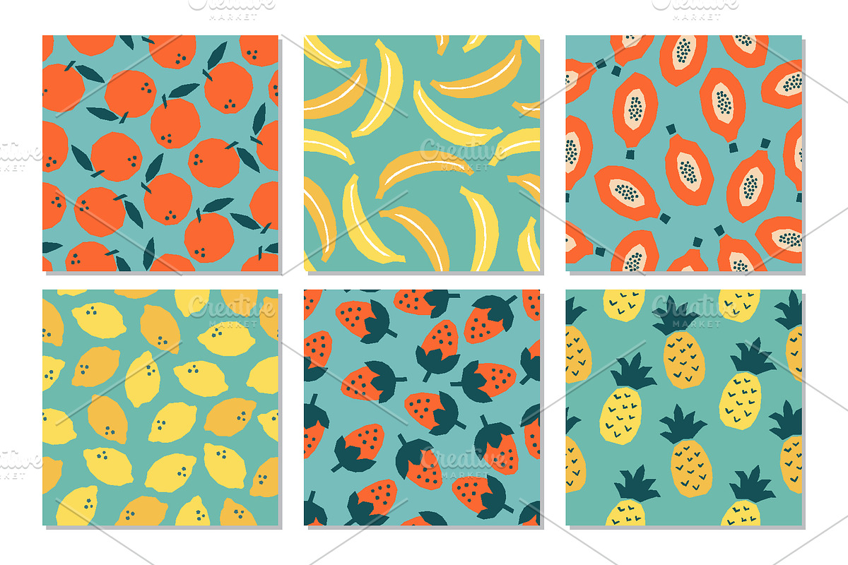 Modern Fruit Seamless Pattern Bundle, a Pattern Graphic by C Design Studio (Photo 19 of 24)