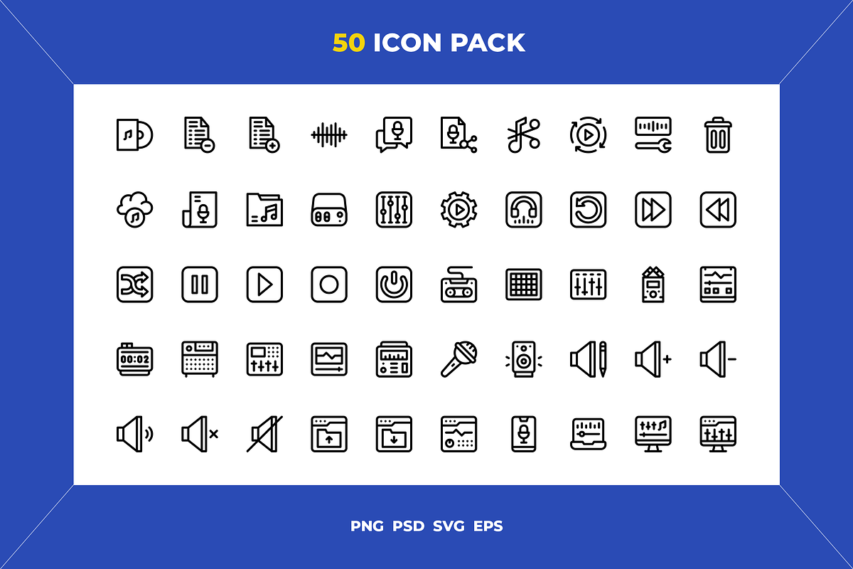 Audio edition icons, an Outline Icon by Wencory (Photo 1 of 2)